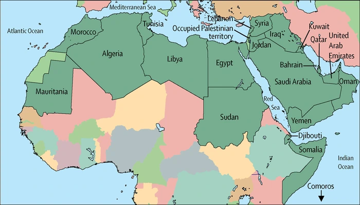 Arab world map