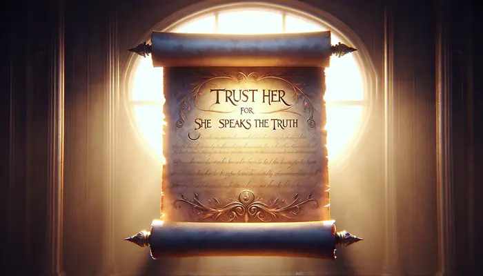 Trust her for she speaks the truth